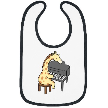 Discover Funny Piano Giraffe Gift Playing Piano 234 Bibs