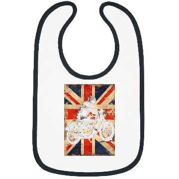 Discover Retro UK Flag Motorcycle Biker on vintages Union Jack Bibs