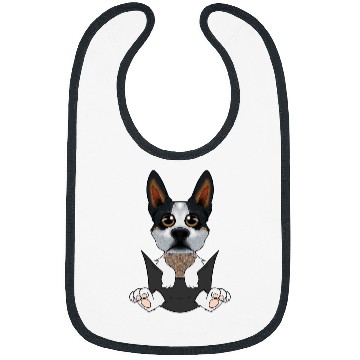 Discover Australian Cattle Pet Dog Puppy In Pocket I Cute Blue Heeler Bibs