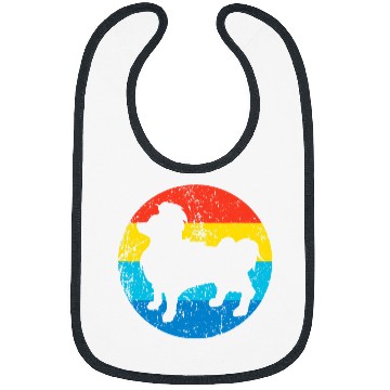 Discover Papillon Pet Breed Silhouette Retro 1970s Circle 3 Bibs