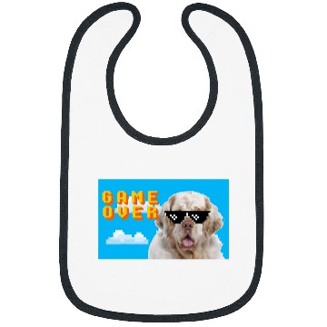 Discover Clumber Spaniel Pet 8Bit Game Over Bibs