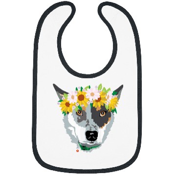 Discover Heeler Pet adorable Blue Heeler Cattle Dog with flowers Bibs