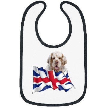 Discover Clumber Spaniel Pet Union Jack Flag Dog Bibs