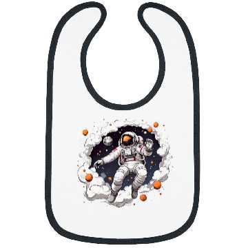 Discover Astronaut Floating In Space Solar System Stars Planets 2 Bibs