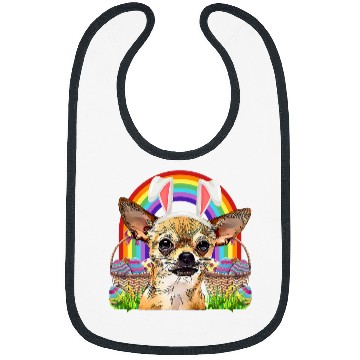 Discover Chihuahua Pet Lover Easter Bunny Egg Hunt Rainbow Bibs