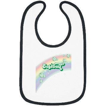 Discover Sport Softball I Love Softball Pastel Rainbow Stars Aesthetic Kelly Green Bibs
