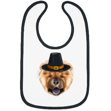 Discover Chow Chow Pet Wearing Pilgrim Hat Thanksgiving Bibs