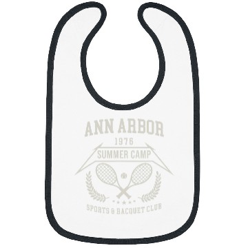 Discover Sport Tennis Retro 70s Tennis Summer Camp Ann Arbor Michigan Mens Bibs