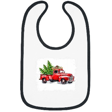 Discover Bleached vintages Wagon Christmas xmass Tree on Car Red Truck Bibs