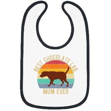 Discover Labrador Pet Chocolate Lab Mum vintages Retro Bibs