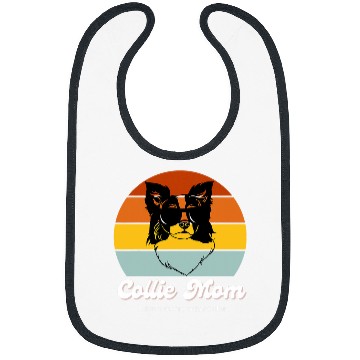 Discover Border Collie Pet Mom Retro Style Sunset Cool Collie Mom Bibs