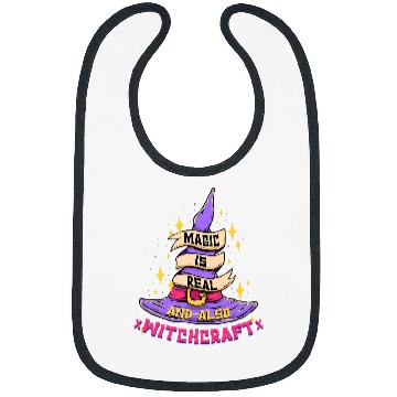 Discover Magic Is Real and Also Witchcraft Wizard Magician Witches Bibs