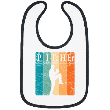 Discover Sport Baseball Periodic Table Elements Nerd Baseball Pitcher Retro Bibs