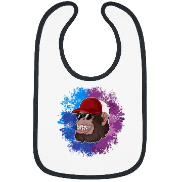 Discover Cool ape with sunglasses and trucker cap chimpanzee Bibs
