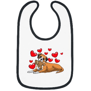 Discover Boxer Pet With Stuffed Animal And Hearts Bibs