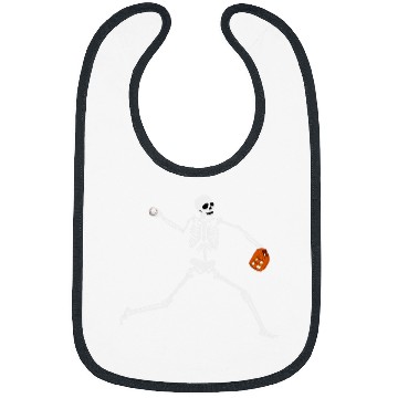 Discover Sport Baseball Skeletons Halloween Baseball Pitcher Bibs