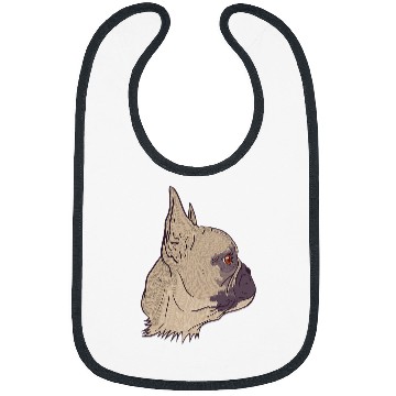 Discover French Bulldog Pet Face illustration of a cute french bully bulldog Bibs
