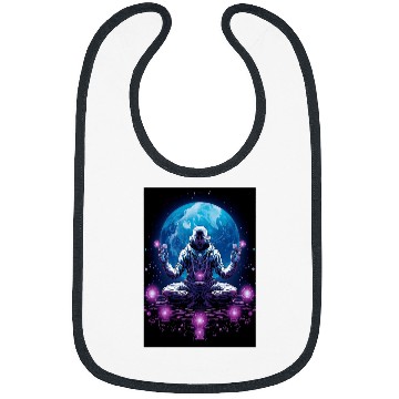 Discover Astronaut In Lotus Pose Holding Space Objects 3 Bibs