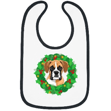Discover Boxer Pet Wearing Christmas Wreath Bibs