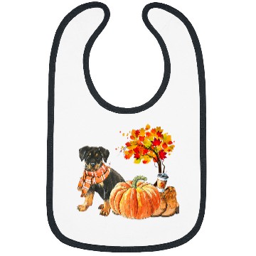 Discover Rottweiler Pet Scarf Pumpkin Spice Latte Autumn Leaves Fall Bibs