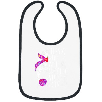 Discover School Custodian Messy Bun School Janitor Bibs