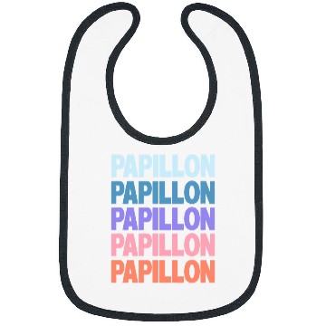 Discover Papillon Pet Funny Modern Repeated Text Design Bibs
