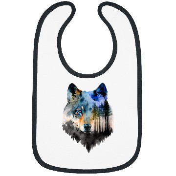 Discover Coyote Mammal Forest Landscape Animal Face Art Animal Lover Bibs