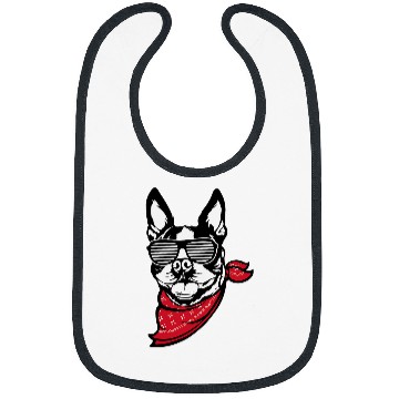 Discover Boston Terrier Pet Face Shutter Glasses Bibs