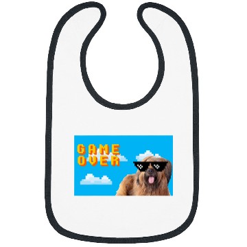 Discover Briard Pet 8Bit Game Over Bibs