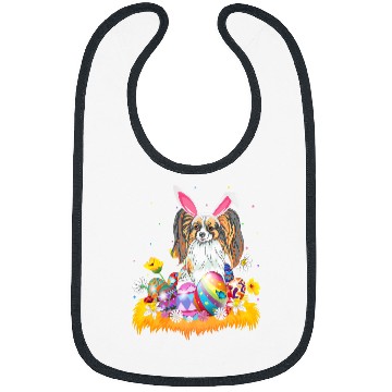 Discover Papillon Pet Funny Easter Egg Lover Papillon Dog Easter Sunday Bibs