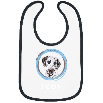 Discover Dalmatian Pet Face With Funny Icon Caption Bibs
