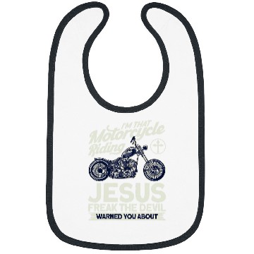 Discover Christian Motorcycle Biker Motorcycle Riding Jesus Freak Bibs