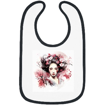 Discover Japanese Elegance Geishas Blossom Vector Bibs