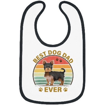 Discover bests Dog Dad Ever vintages Fathers Day Yorkshire Terrier Dog Bibs