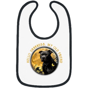 Discover Pitbull And Halloween Moon Hello Darkness My Old Friend Bibs