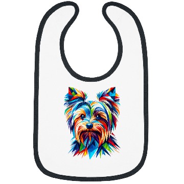 Discover Colorful Geometric Yorkshire Terrier Yorkie Dog Puppy Lover Bibs