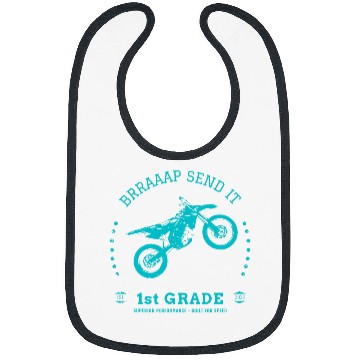 Discover Brraaap Send It First Grade Motorcycle Graduation 2034 Bibs
