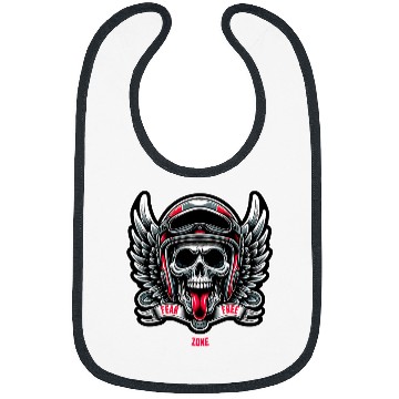 Discover Skull Rebel Motorcycle Skeletons Biker Graphic Design Bibs