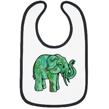 Discover Elephant Mammal animal motif colourful animal print art Bibs