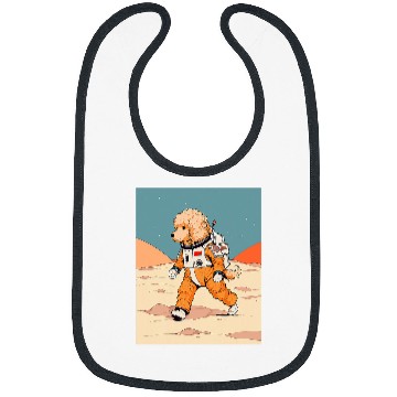 Discover Goldendoodle Mars Funny Dog Astronaut Bibs