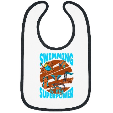 Discover Swimming Is My Superpower Cool Pool Swim Coachs Funny Swimmer 1 Bibs