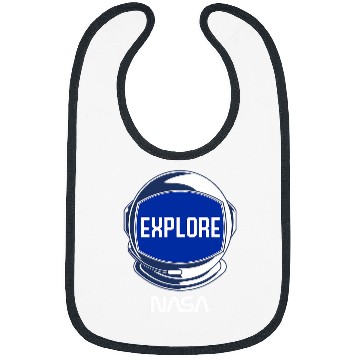 Discover NASA Explore The Unknown Space Walk Astronaut Helmet Poster Bibs