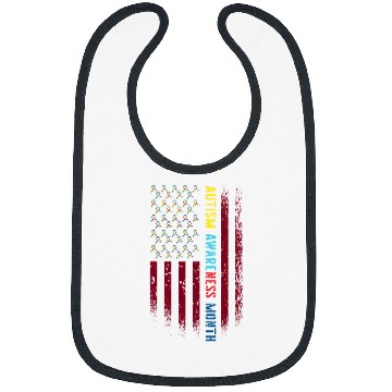 Discover Autism Puzzle American Advocacy Campaign Flag Autism Awareness Month Bibs