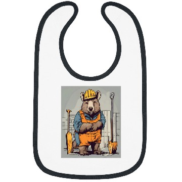 Discover Wombat Construction Foreman Building Site Animal Design Bibs