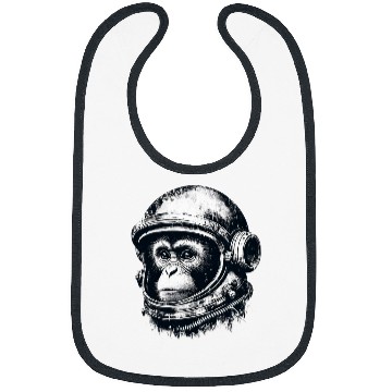 Discover Cosmic vintages Space Travel Astronaut Monkey Retro Helmet Bibs