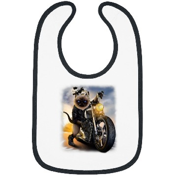 Discover Biker Cat Riding Chopper Motorcycle 21 Bibs