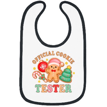 Discover Official Cookie Tester Christmas Couples Matching Toddler Bibs