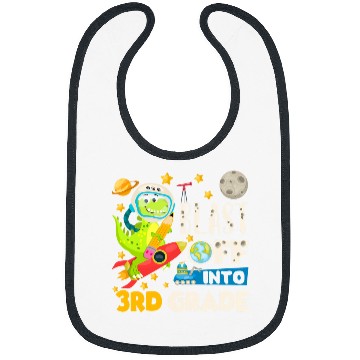 Discover Dinosaur Pet Blast Off Into 3rd grade First Day of School Dinosaur Astro Bibs