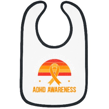 Discover ADHD Ribbon No Body Fights Alone ADHD Awareness Neurodiversity 21 Bibs