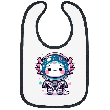 Discover Kawaii Astro Axolotls Exploring Cosmic Galaxies Bibs